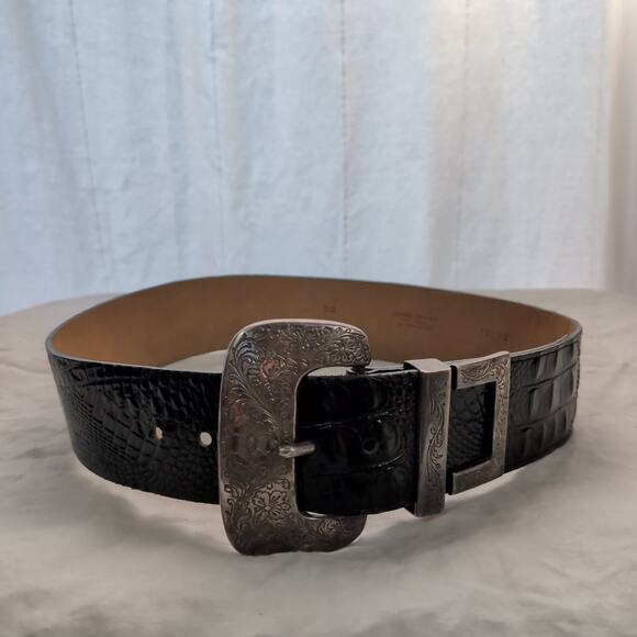 streets ahead leather western thick waist belt, XS-M - Picture 1 of 5